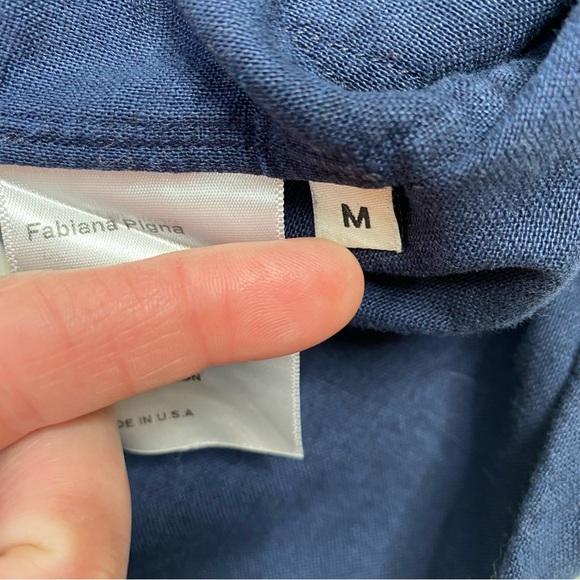 Fabiana Pigna Blue Linen Blend Forma Pants - Picture 7 of 9